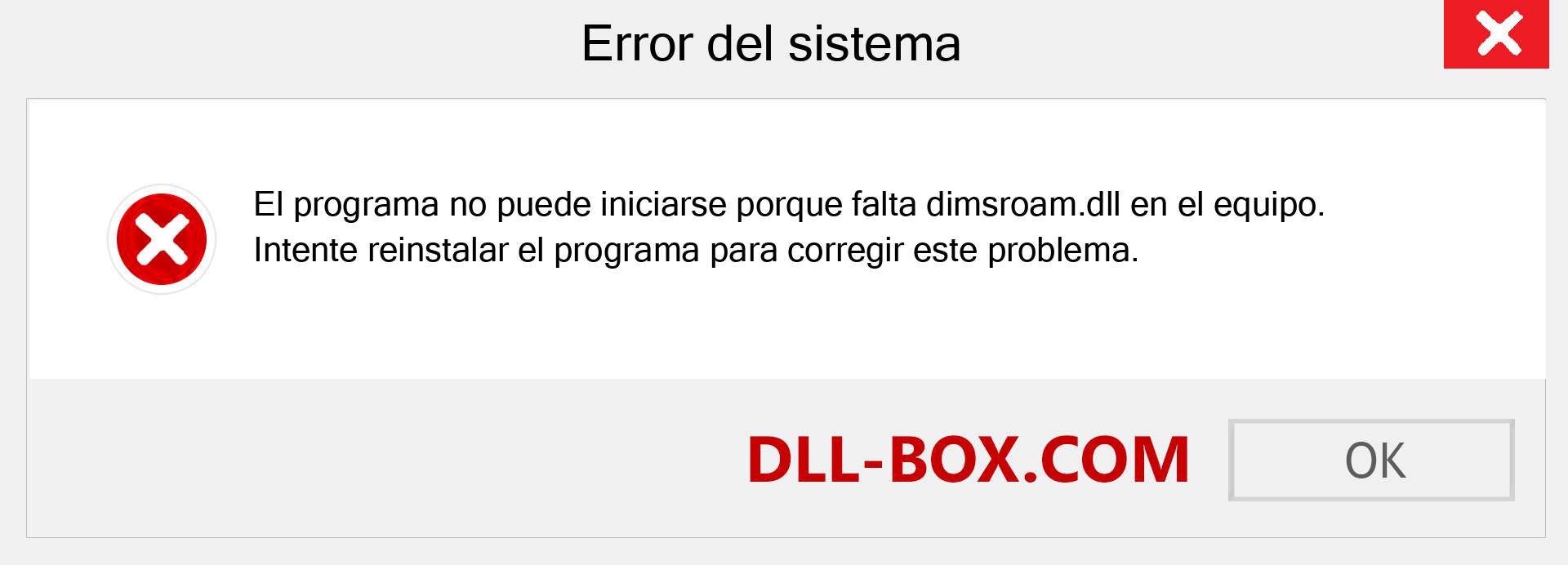 ¿Falta el archivo dimsroam.dll ?. Descargar para Windows 7, 8, 10 - Corregir dimsroam dll Missing Error en Windows, fotos, imágenes