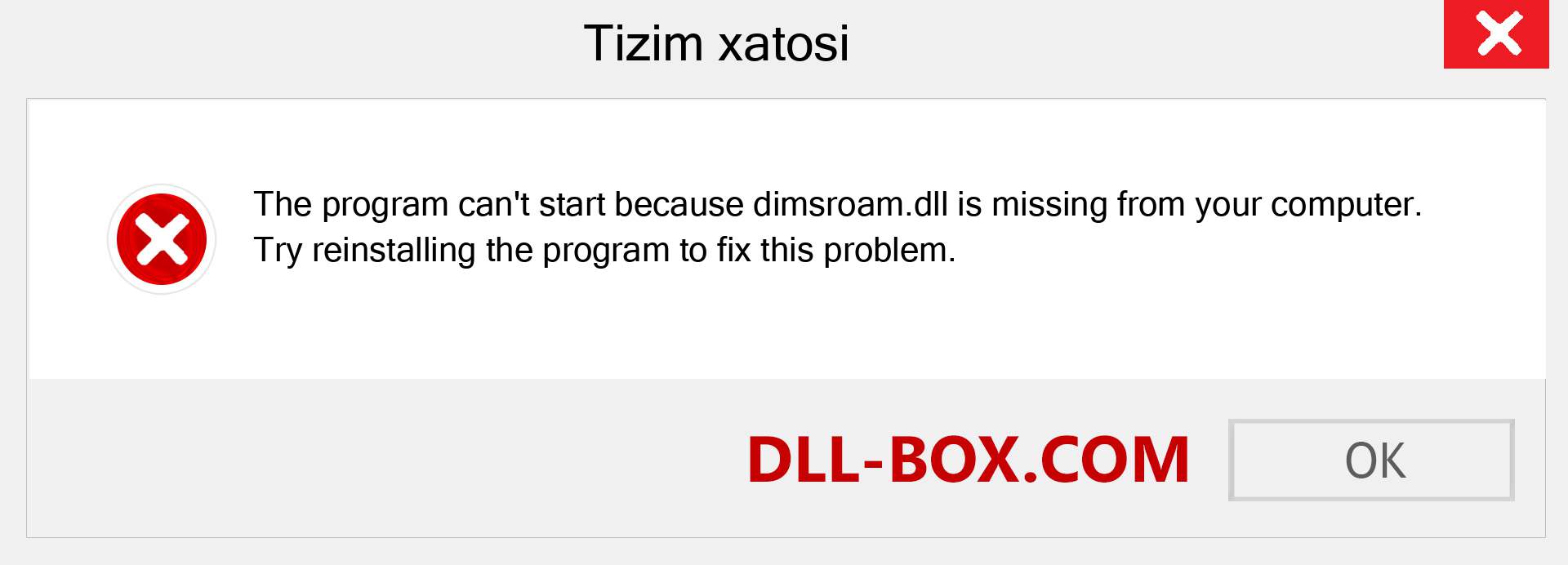 dimsroam.dll fayli yo'qolganmi?. Windows 7, 8, 10 uchun yuklab olish - Windowsda dimsroam dll etishmayotgan xatoni tuzating, rasmlar, rasmlar